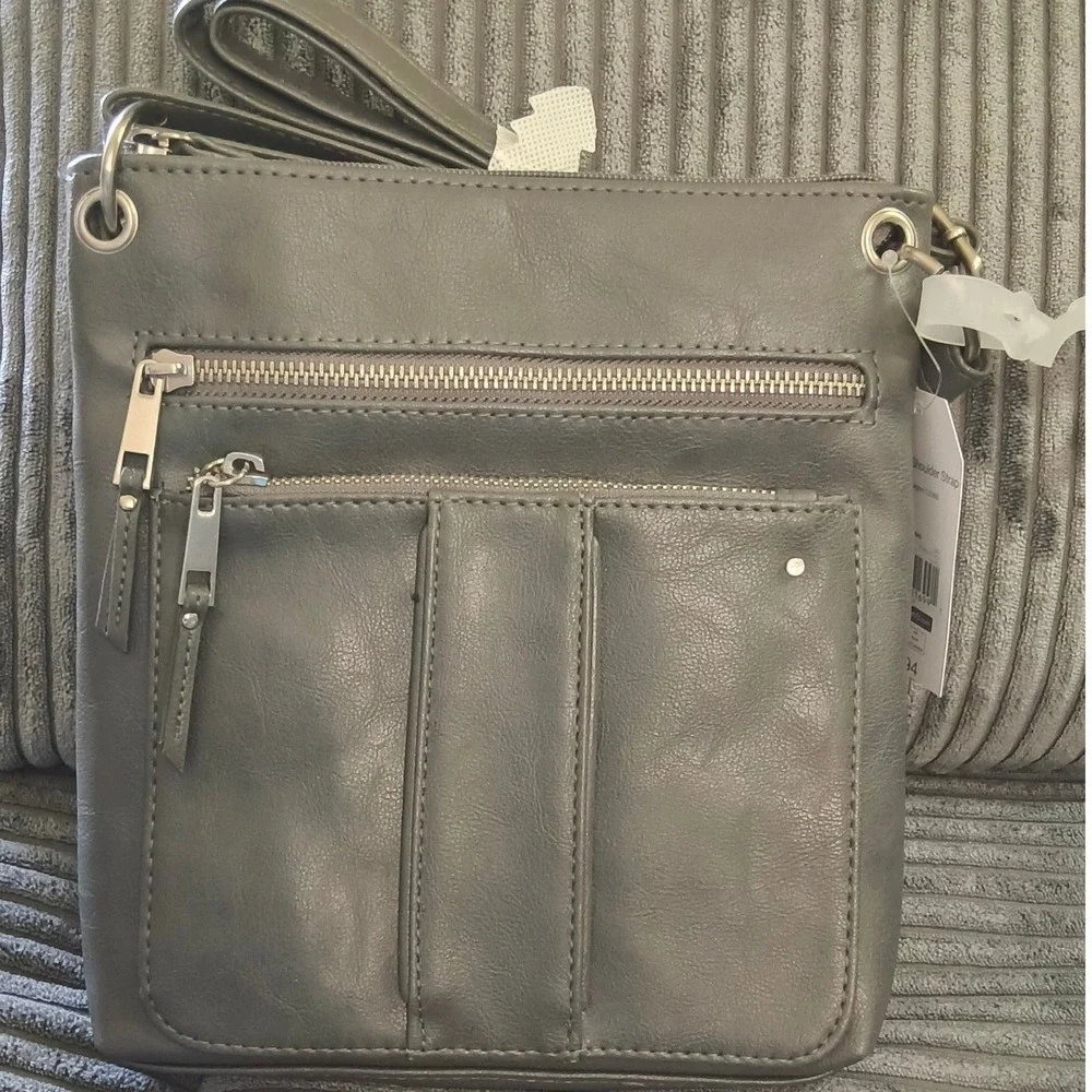 NWT  Time and Tru Norah Gray Crossbody Handbag